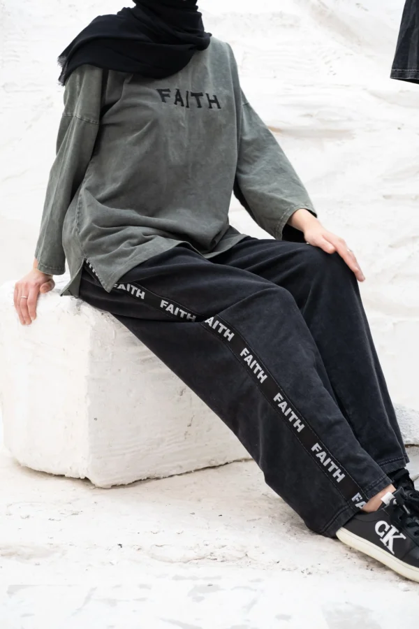 Washed Dark Grey Faith Printed Logo - Image 5