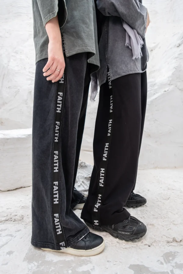 Washed Dark Grey Faith Printed Logo