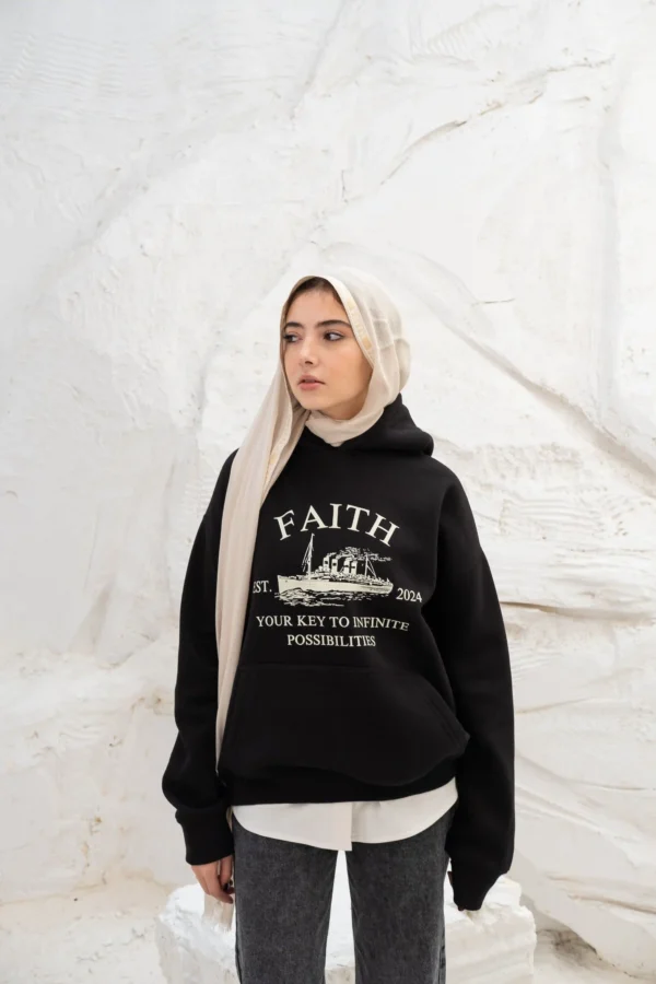 Faith Black Hoodie Print