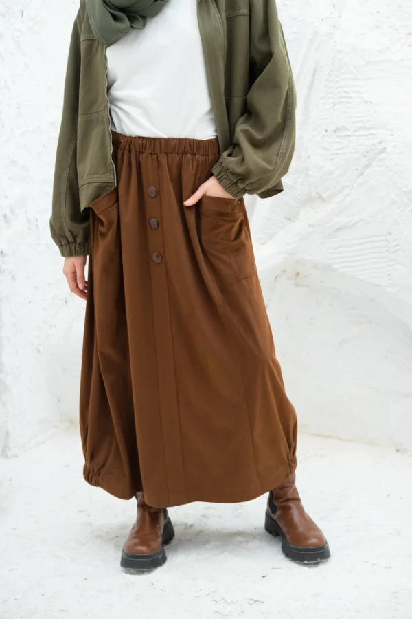 Trendy Velvet Brown Skirt