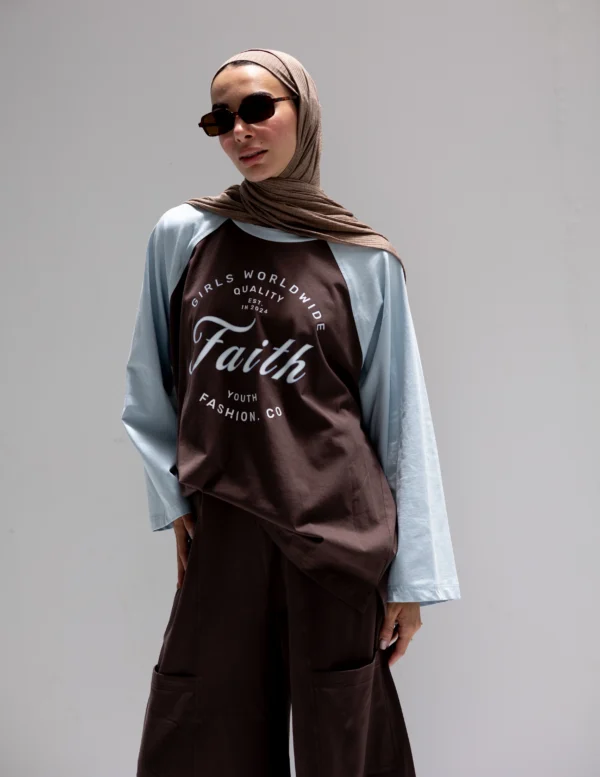 Faith Cotton T-Shirt Brown - Image 2