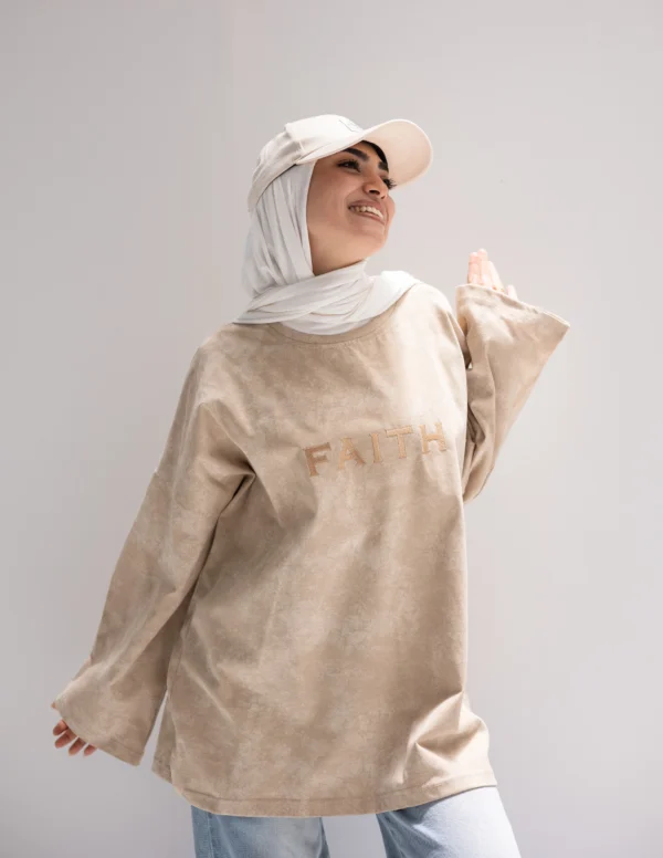 Faith T-Shirt Beige - Image 3